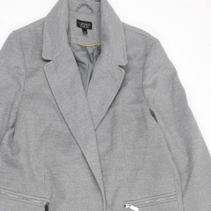 Womens UK Size 12 Topshop Grey Overcoat