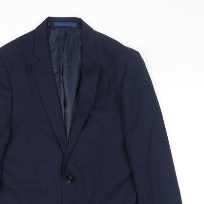 Mens UK Size 38 Topman Regular Blue Suit Jacket
