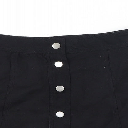Divided by H&M Womens Black Polyester A-Line Skirt Size 4 Snap