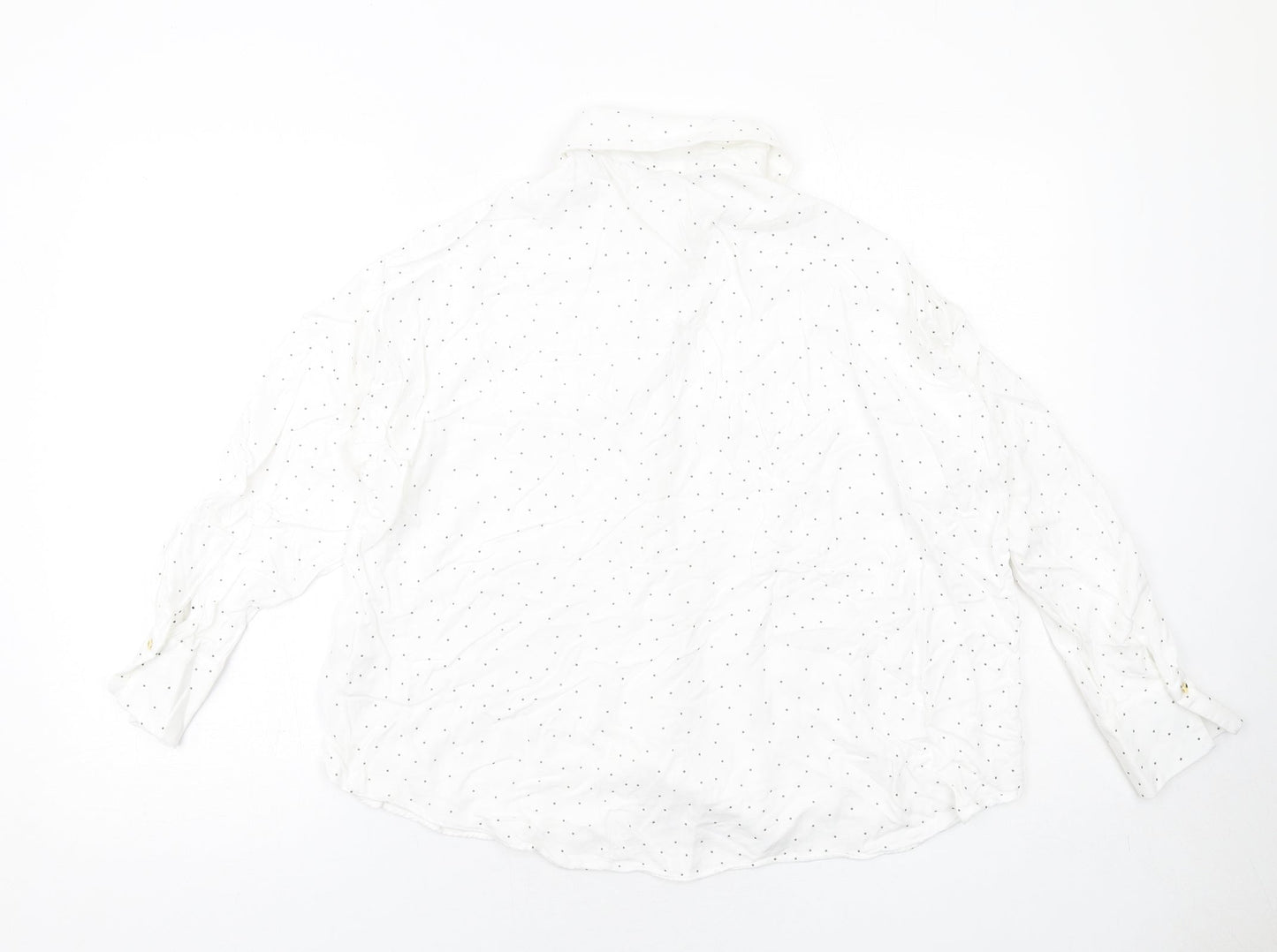 Womens UK Size M Zara White Basic Button-Up