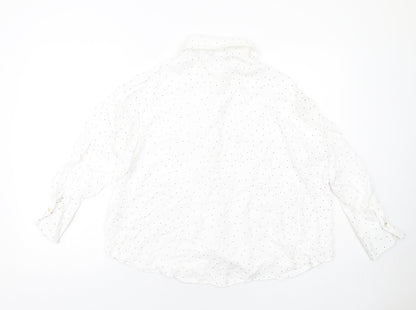Womens UK Size M Zara White Basic Button-Up