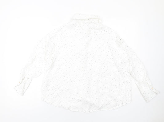 Womens UK Size M Zara White Basic Button-Up