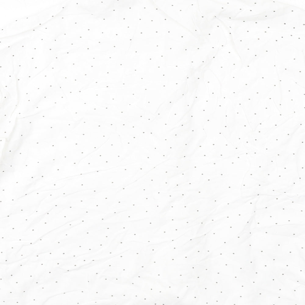 Womens UK Size M Zara White Basic Button-Up