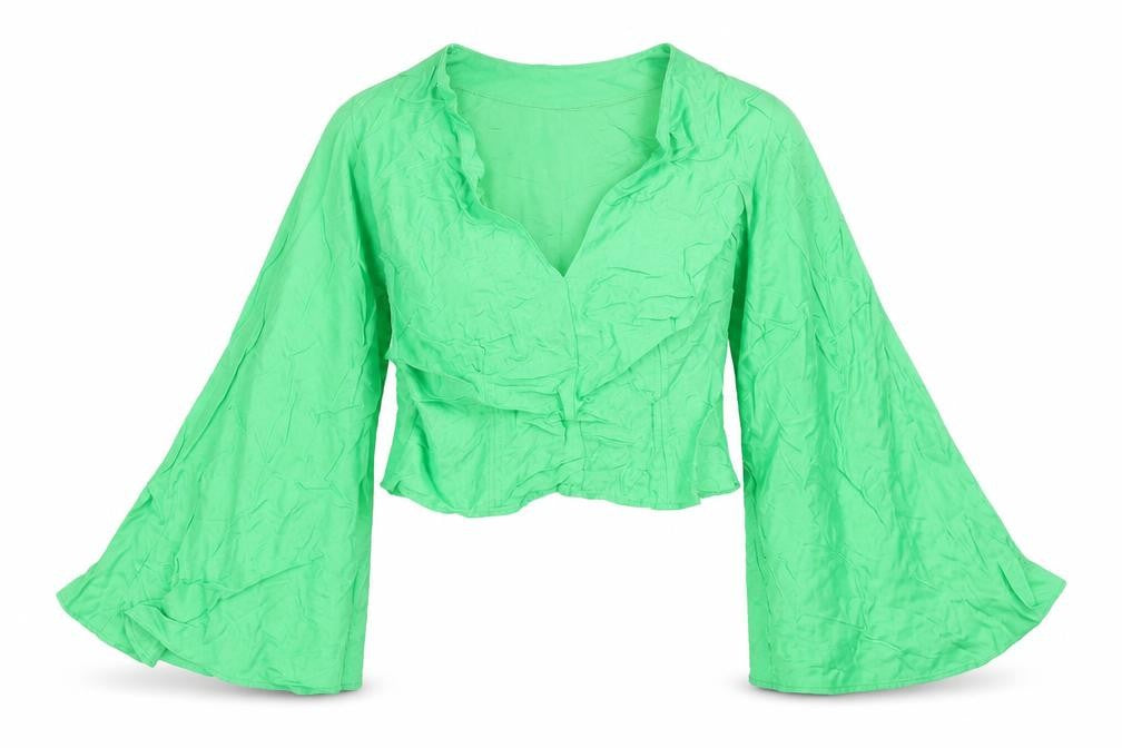 Womens UK Size S Zara Green Basic Blouse