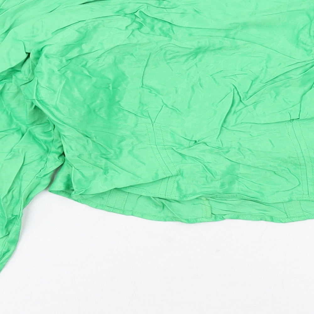 Womens UK Size S Zara Green Basic Blouse