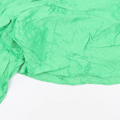 Womens UK Size S Zara Green Basic Blouse