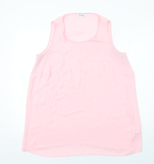 Evans Womens Pink Polyester Basic Tank Size 16 Round Neck
