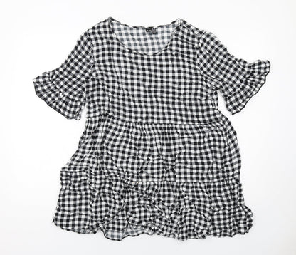 Womens UK Size 10 Izabel London Black Basic Blouse
