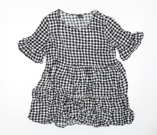 Womens UK Size 10 Izabel London Black Basic Blouse