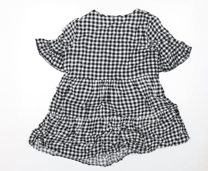 Womens UK Size 10 Izabel London Black Basic Blouse