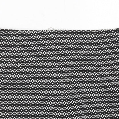 New Look Womens Black Geometric Polyester A-Line Skirt Size 12 Zip