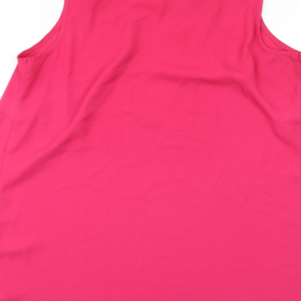 Evans Womens Pink Polyester Basic Tank Size 16 Round Neck