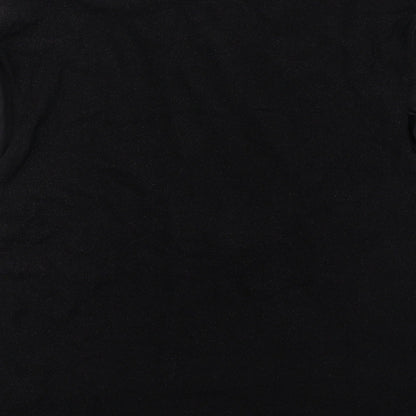 Marks and Spencer Womens Black Polyamide Basic Blouse Size 24 V-Neck