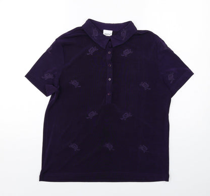 Womens UK Size 14 Together Purple Basic Polo