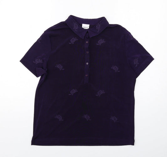 Womens UK Size 14 Together Purple Basic Polo