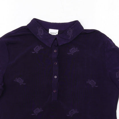Womens UK Size 14 Together Purple Basic Polo