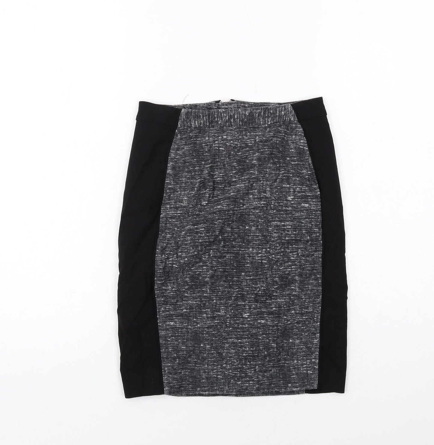 H&M Womens Grey Geometric Viscose Bandage Skirt Size 4 Zip