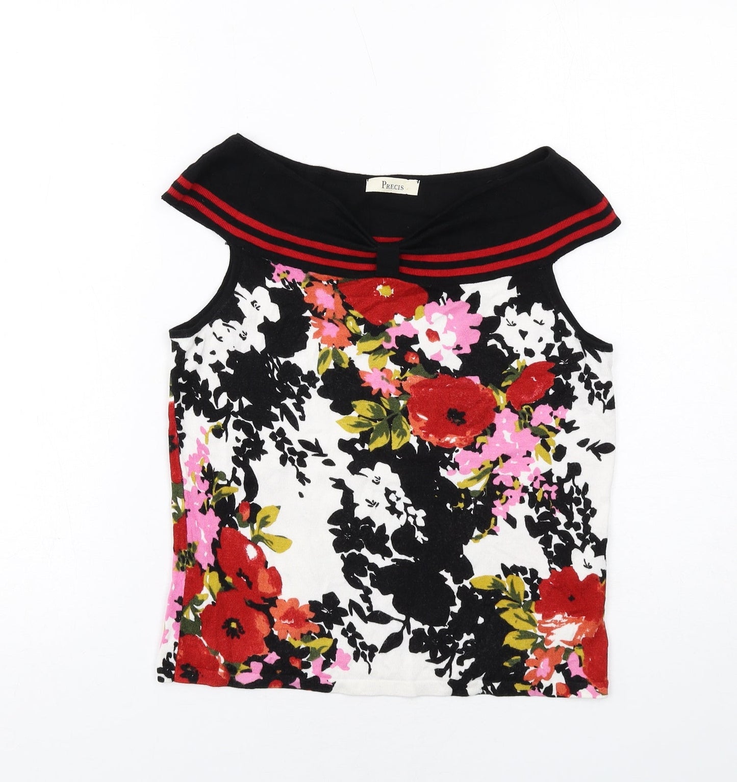 Precis Womens Multicoloured Floral Viscose Basic Tank Size S Round Neck