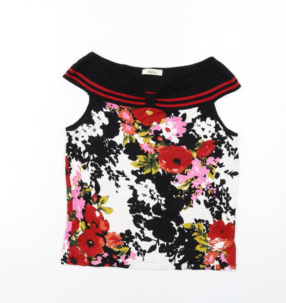 Precis Womens Multicoloured Floral Viscose Basic Tank Size S Round Neck