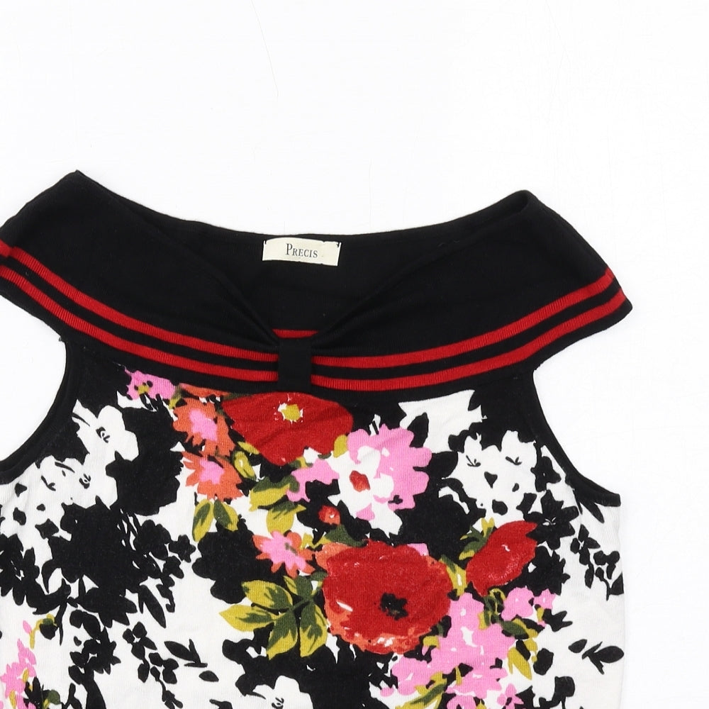 Precis Womens Multicoloured Floral Viscose Basic Tank Size S Round Neck