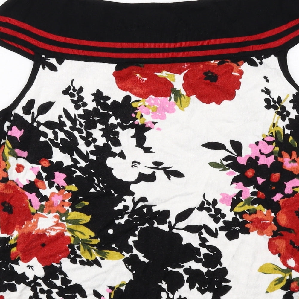 Precis Womens Multicoloured Floral Viscose Basic Tank Size S Round Neck