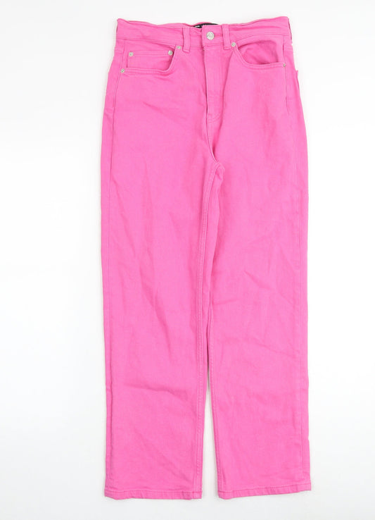 ASOS Womens Pink Cotton Straight Jeans Size 28 in L32 in Regular Zip