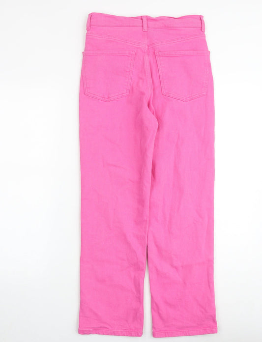 ASOS Womens Pink Cotton Straight Jeans Size 28 in L32 in Regular Zip