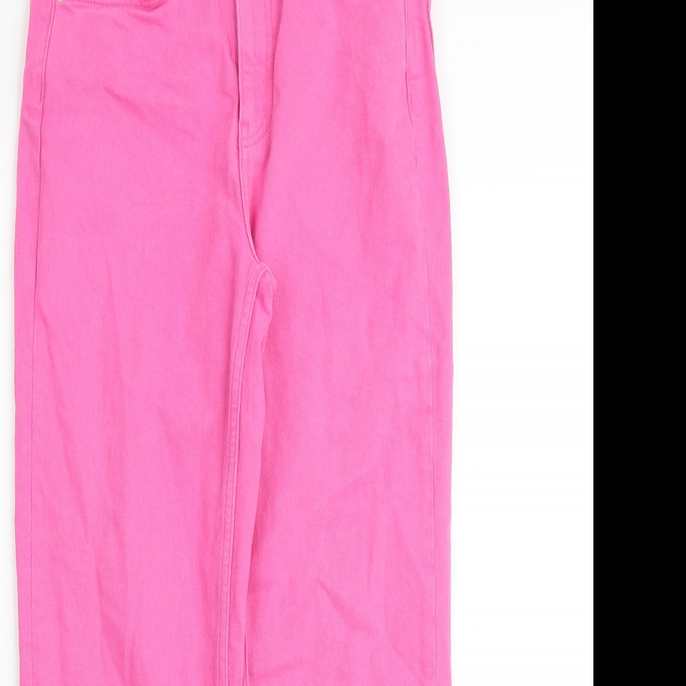 ASOS Womens Pink Cotton Straight Jeans Size 28 in L32 in Regular Zip