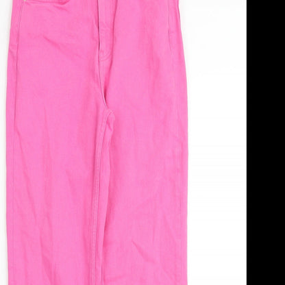 ASOS Womens Pink Cotton Straight Jeans Size 28 in L32 in Regular Zip
