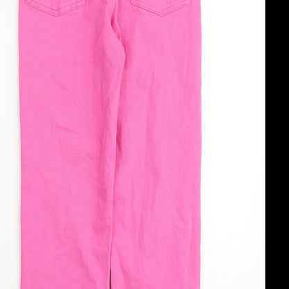 ASOS Womens Pink Cotton Straight Jeans Size 28 in L32 in Regular Zip