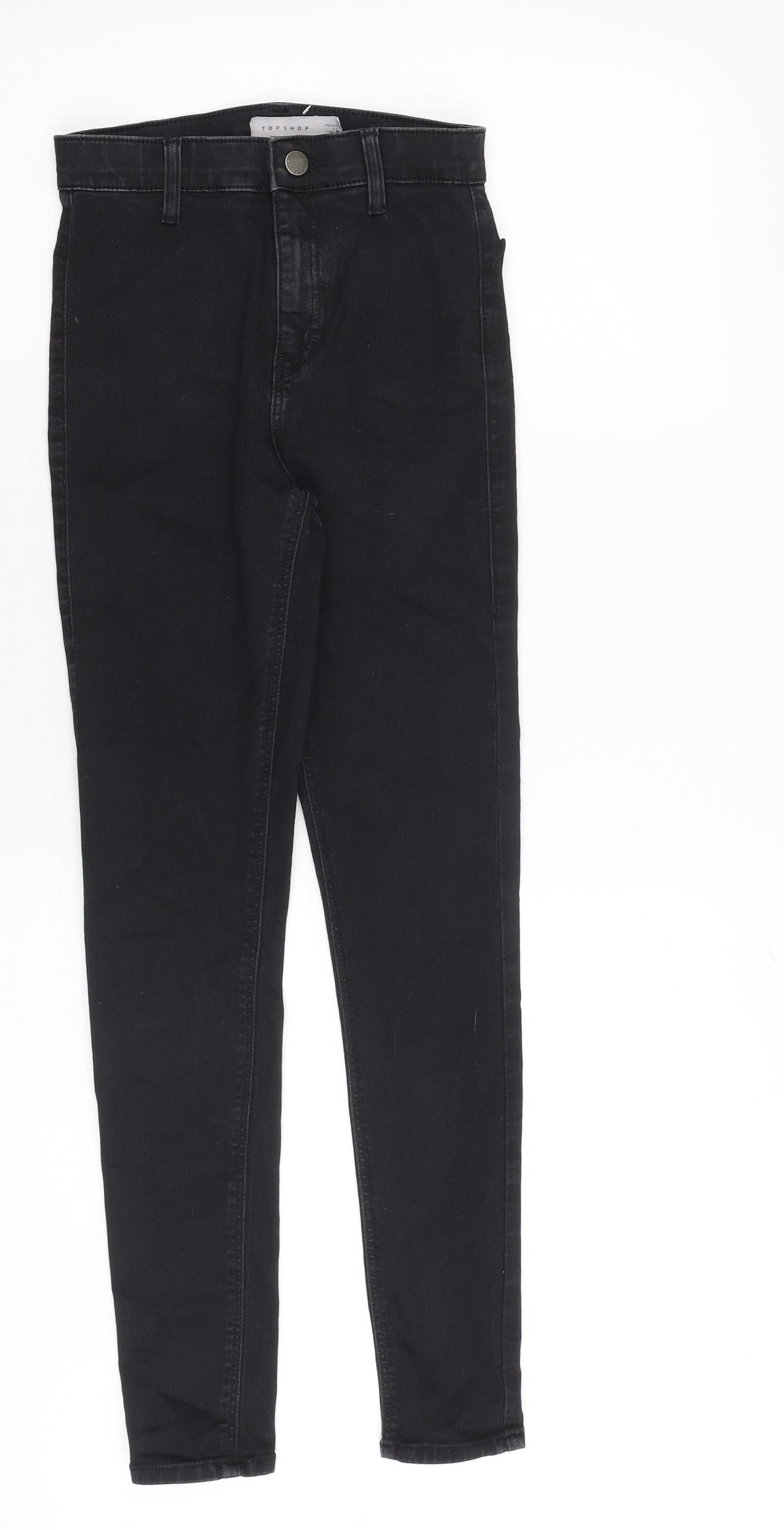 Topshop Womens Black Cotton Skinny Jeans Size 26 in Regular Zip