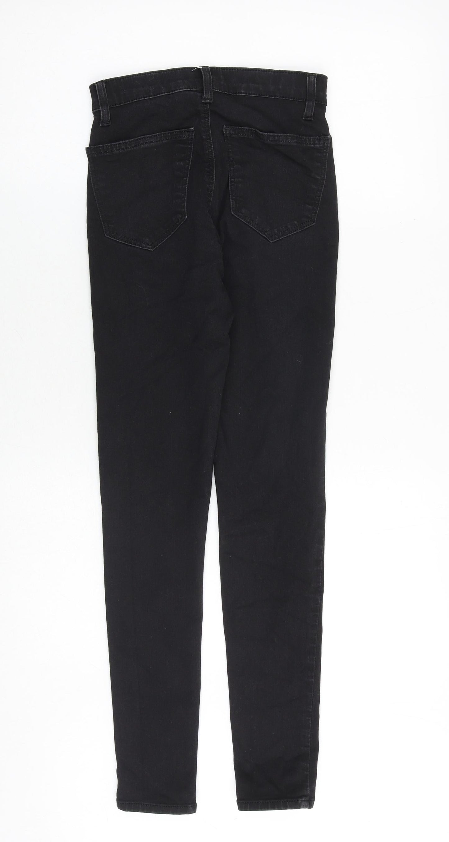 Topshop Womens Black Cotton Skinny Jeans Size 26 in Regular Zip