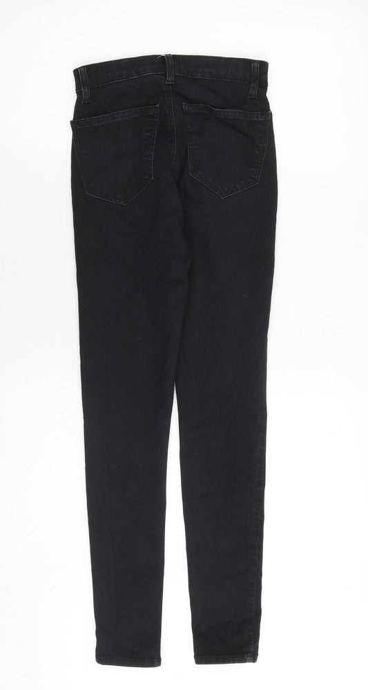 Topshop Womens Black Cotton Skinny Jeans Size 26 in Regular Zip