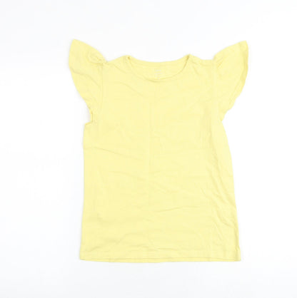 John Lewis Girls Yellow 100% Cotton Basic Tank Size 11 Years Round Neck Pullover