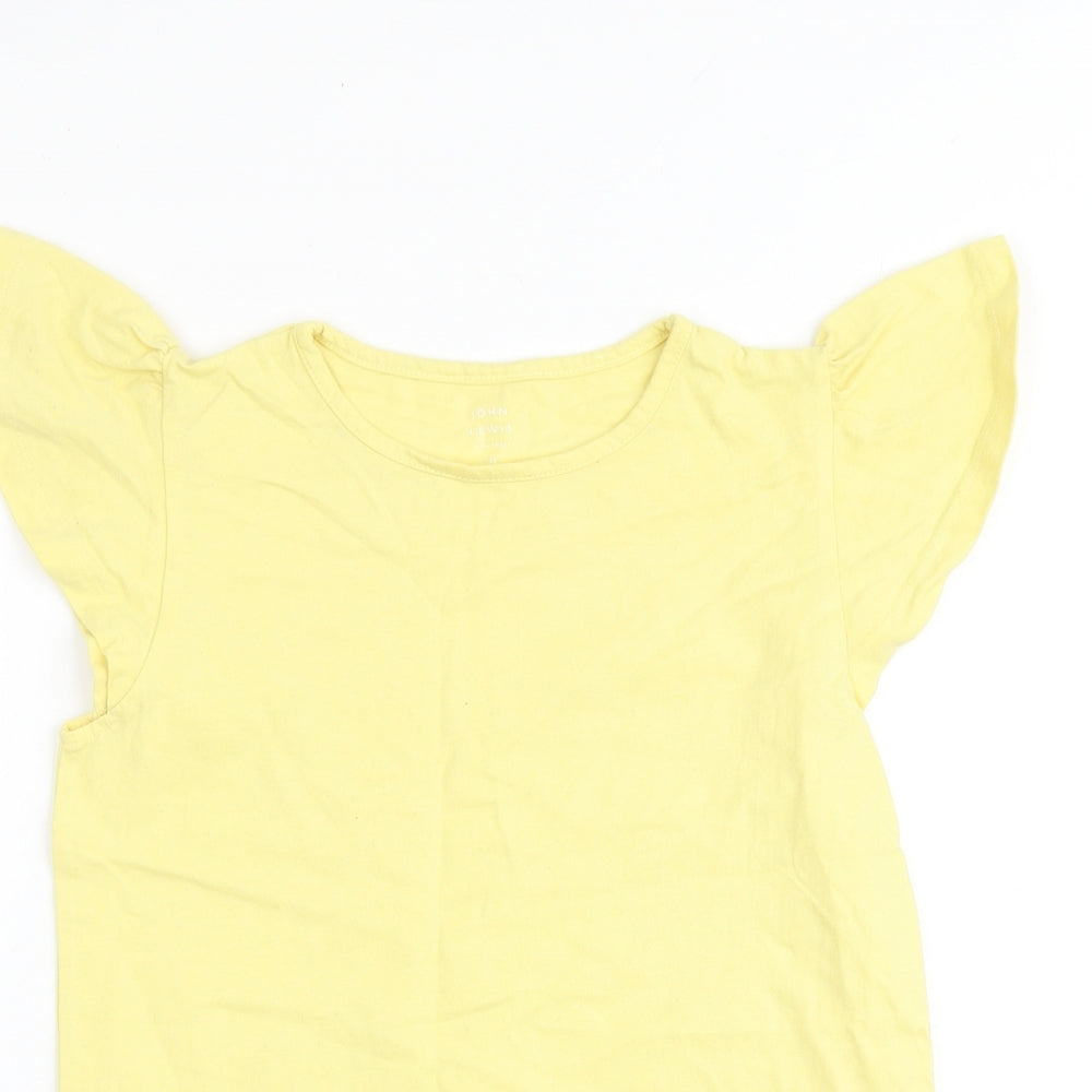 John Lewis Girls Yellow 100% Cotton Basic Tank Size 11 Years Round Neck Pullover