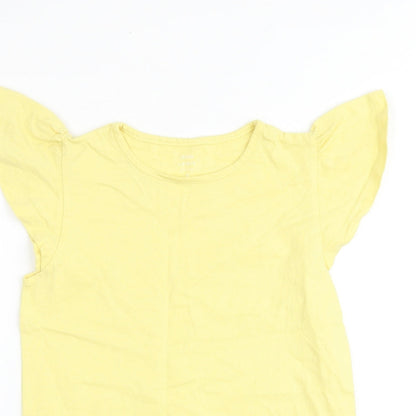 John Lewis Girls Yellow 100% Cotton Basic Tank Size 11 Years Round Neck Pullover