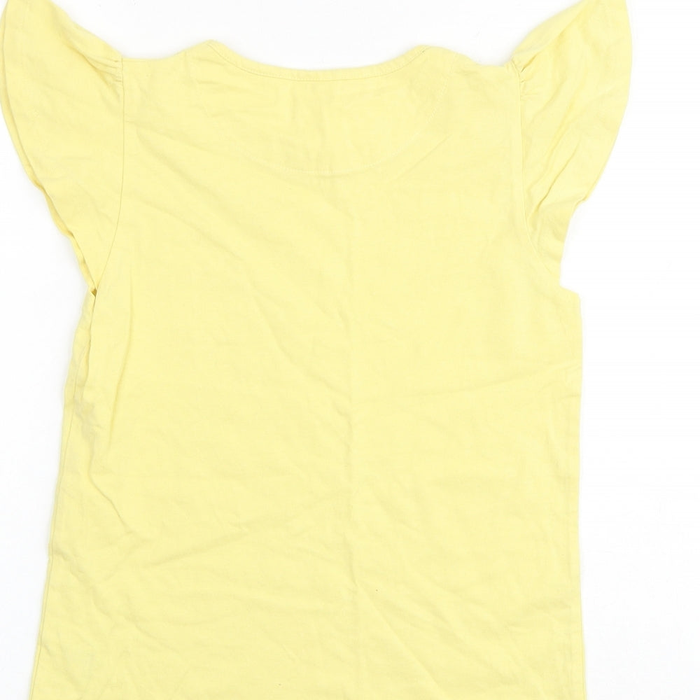 John Lewis Girls Yellow 100% Cotton Basic Tank Size 11 Years Round Neck Pullover
