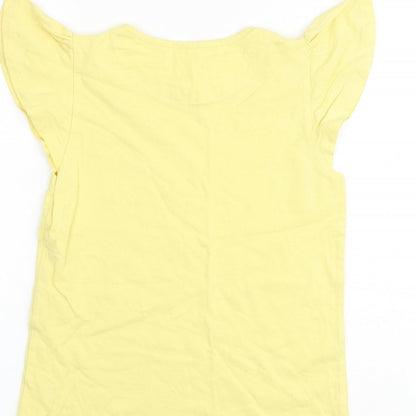 John Lewis Girls Yellow 100% Cotton Basic Tank Size 11 Years Round Neck Pullover