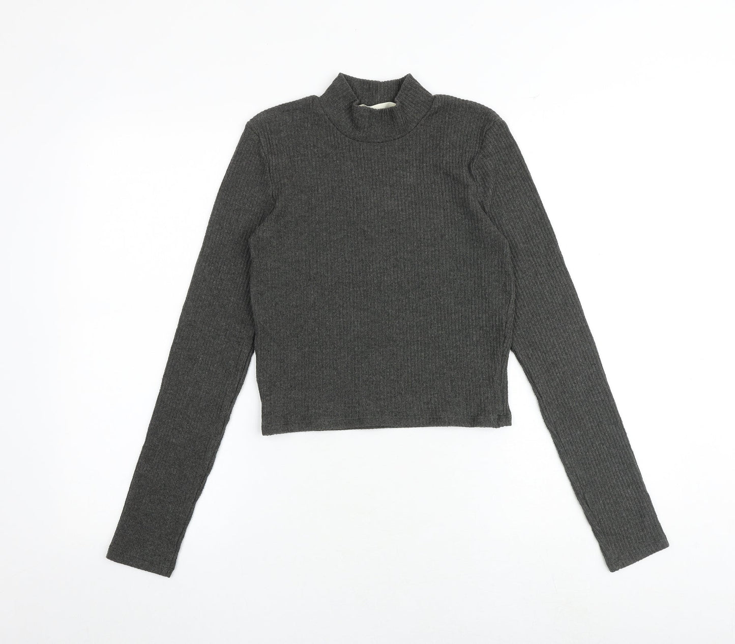 Womens UK Size S Pull&Bear Grey Basic T-Shirt