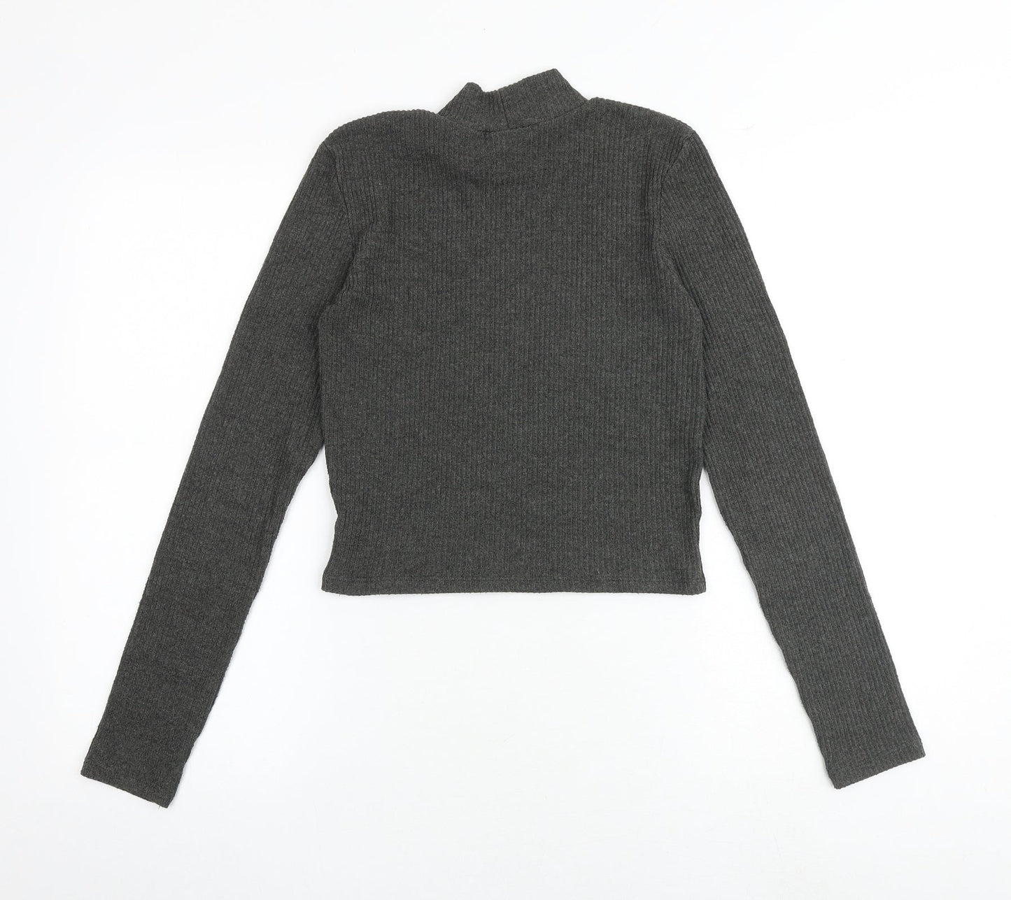 Womens UK Size S Pull&Bear Grey Basic T-Shirt