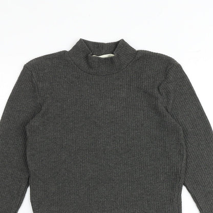 Womens UK Size S Pull&Bear Grey Basic T-Shirt