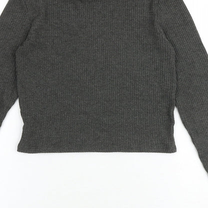 Womens UK Size S Pull&Bear Grey Basic T-Shirt