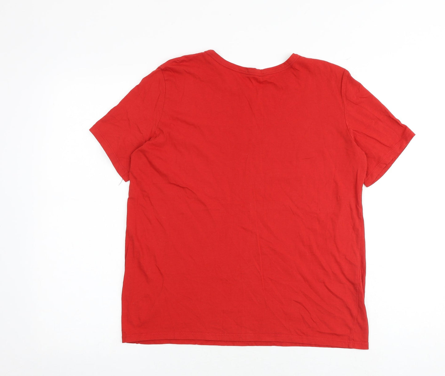 Womens UK Size M Zara Red Basic T-Shirt