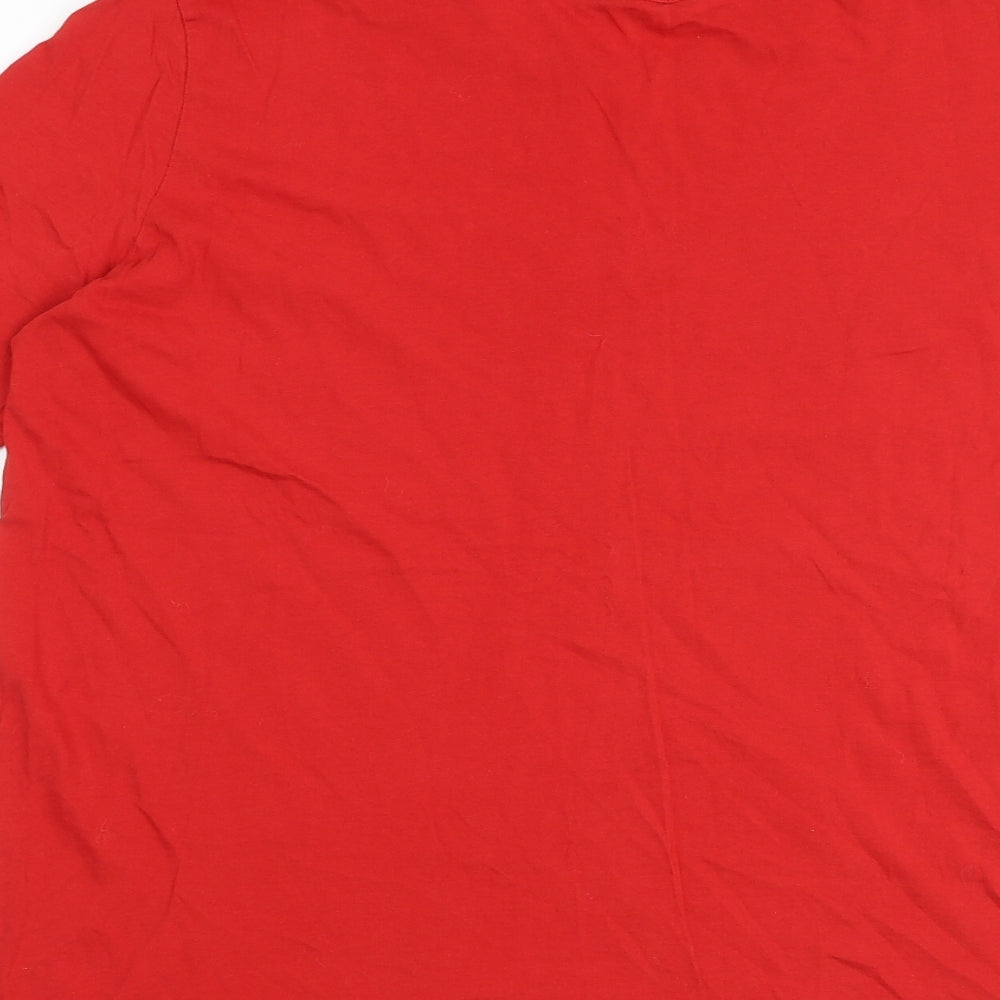 Womens UK Size M Zara Red Basic T-Shirt