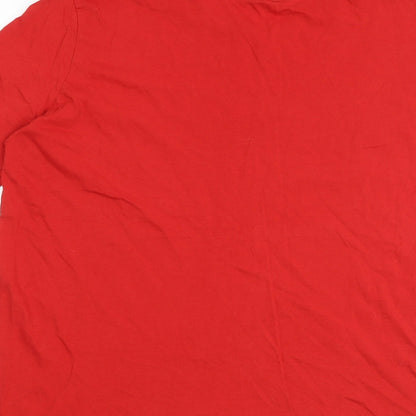 Womens UK Size M Zara Red Basic T-Shirt