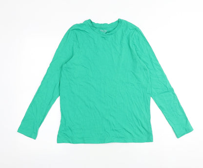 Dunnes Stores Womens Green 100% Cotton Basic T-Shirt Size XS Round Neck