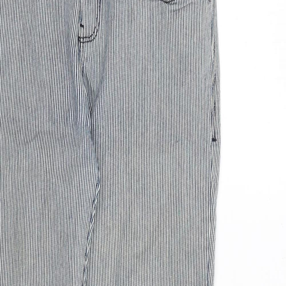 NEXT Womens Blue Striped Cotton Skinny Jeans Size 30 in Regular Zip