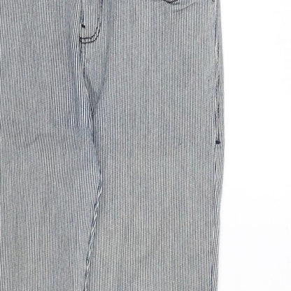 NEXT Womens Blue Striped Cotton Skinny Jeans Size 30 in Regular Zip