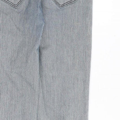 NEXT Womens Blue Striped Cotton Skinny Jeans Size 30 in Regular Zip
