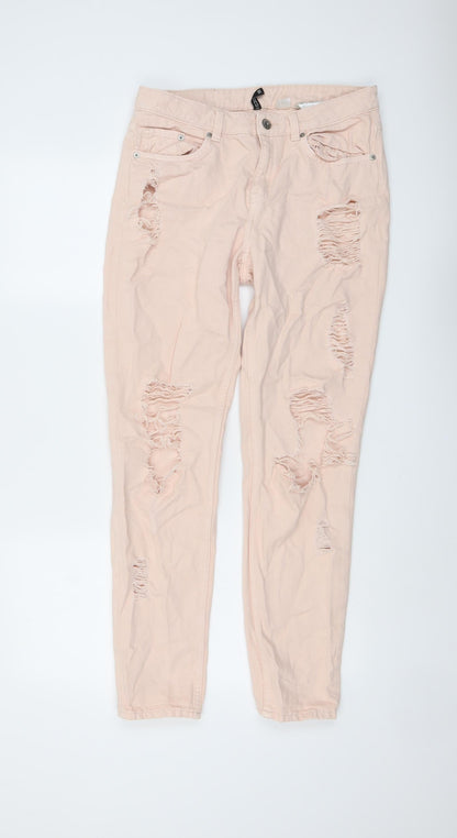 Womens UK Size 10 H&M Regular Fit Skinny Pink Jeans